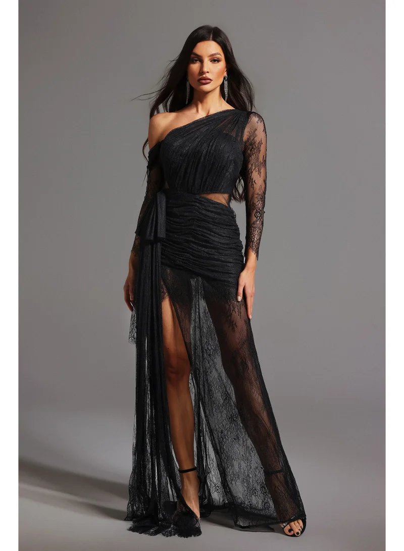 Hunter One Shoulder Slit Maxi Dress